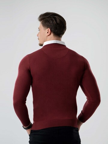 PANTONECLO Sweater 'Pantoneclo Men’s Mock Sweater' in Red