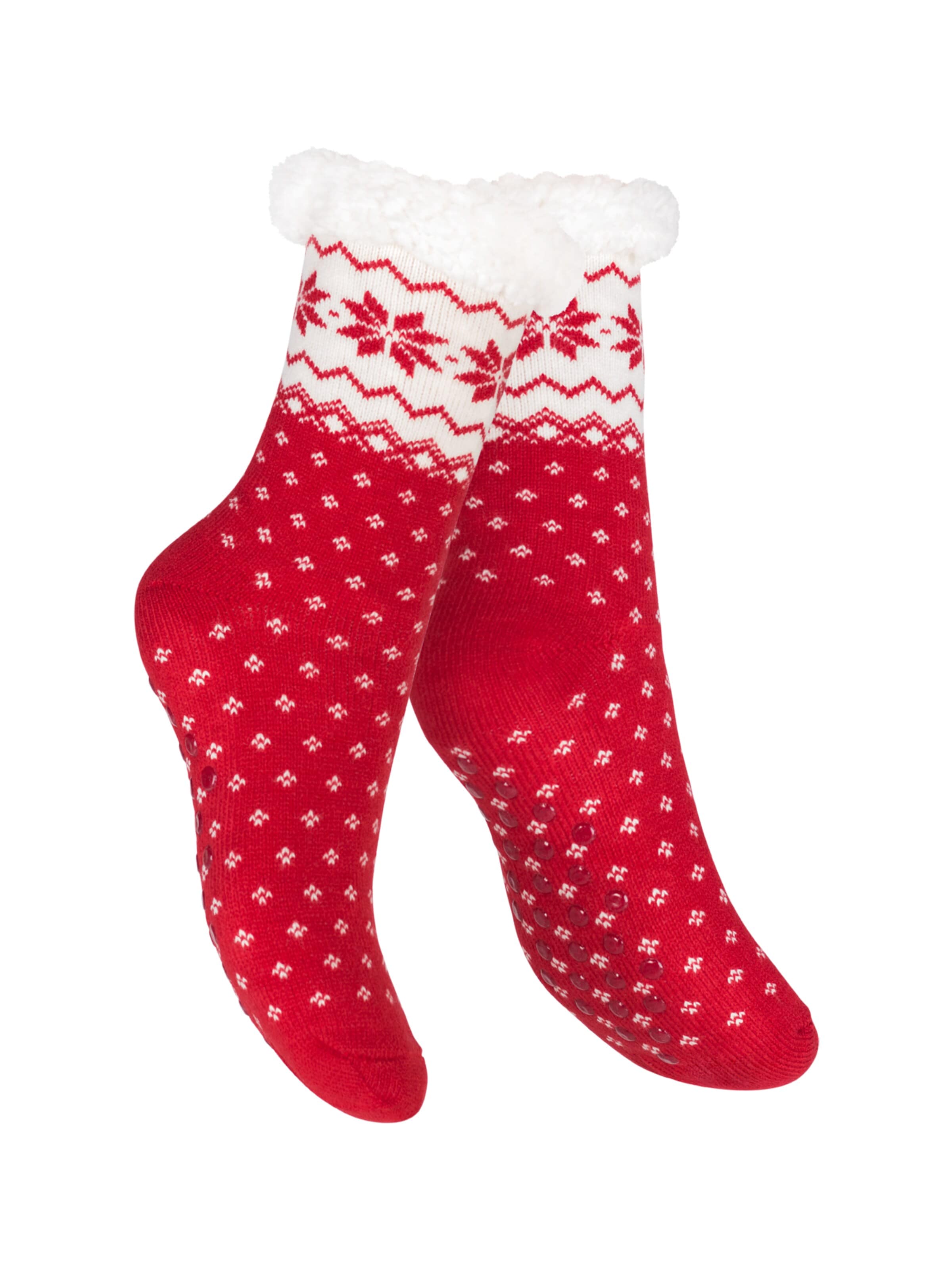 footstar Socken 'Haussocken'‌‌‌‌‌‌ in Rot: Vorderseite
