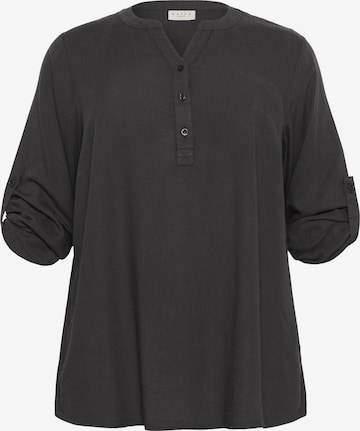 KAFFE CURVE Blouse 'Mille' in Zwart: voorkant