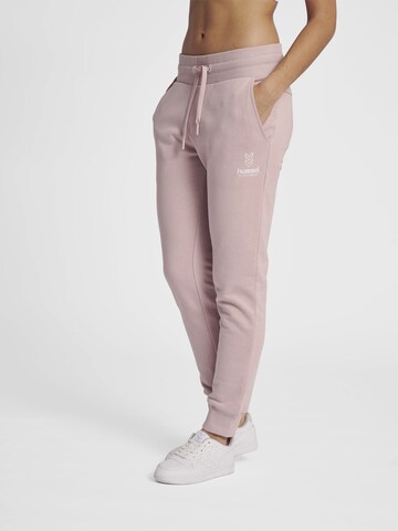 Effilé Pantalon de sport Hummel en rose : devant