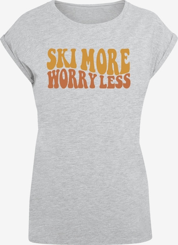 F4NT4STIC Shirt 'Ski More Worry Less' in Grijs: voorkant