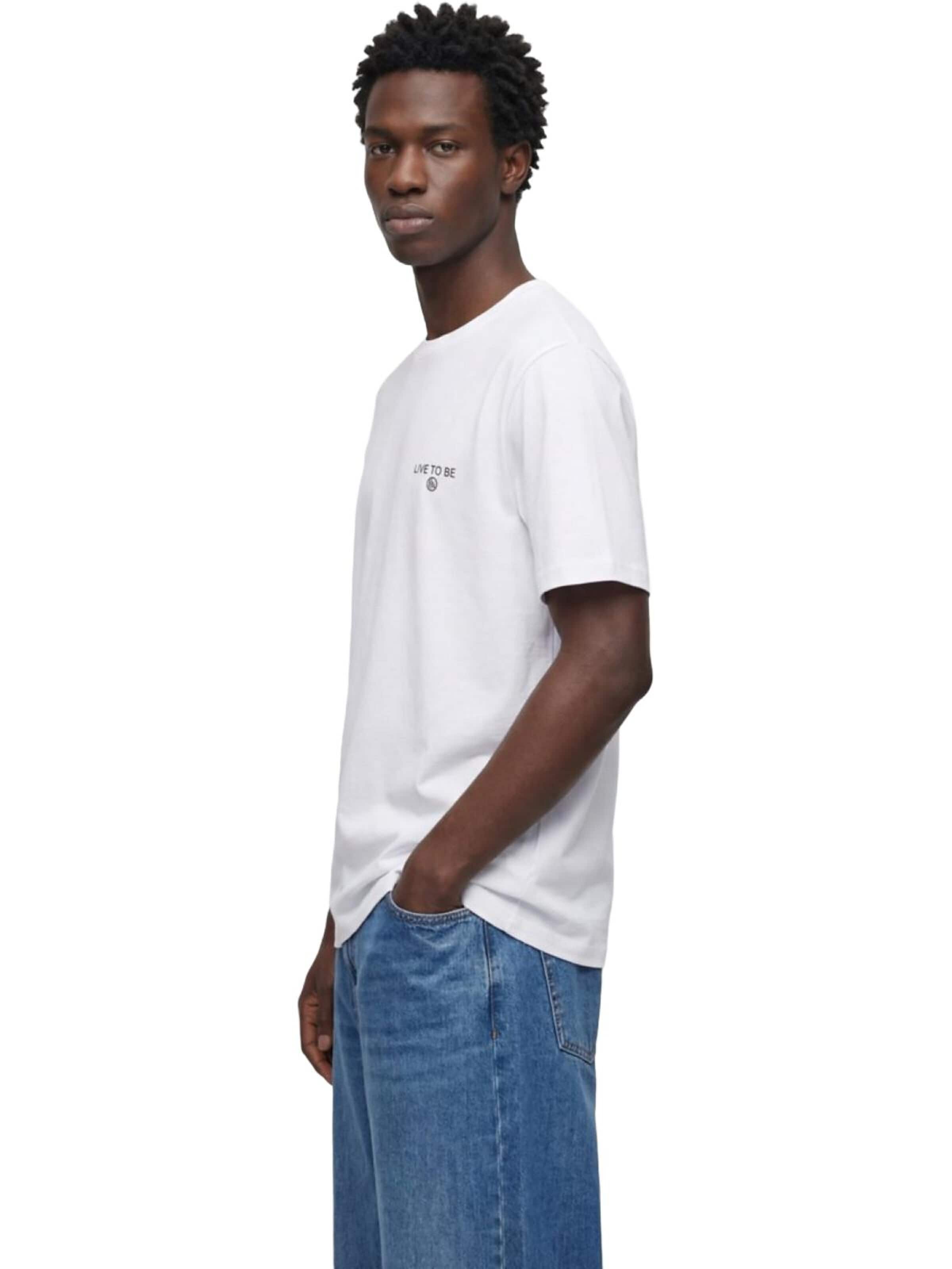 LTB Jeans - Camiseta 'Minimal Print T-Shirt' en blanco: frente