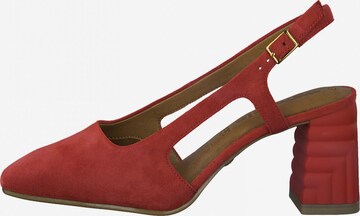 TAMARIS Slingback pumps i röd