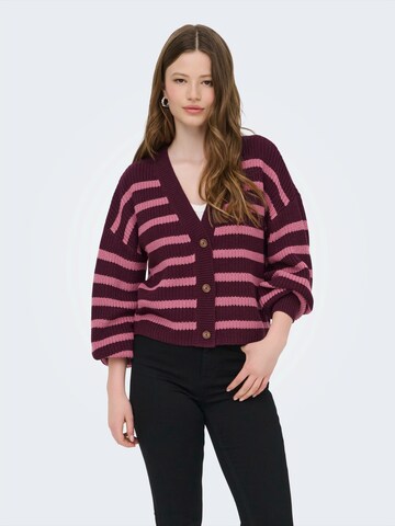 ONLY Плетена жилетка 'ONLCALLIE' в червено: отпред