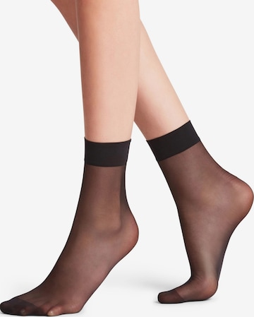FALKE Socken 'Seidenglatt' in Schwarz: Vorderseite