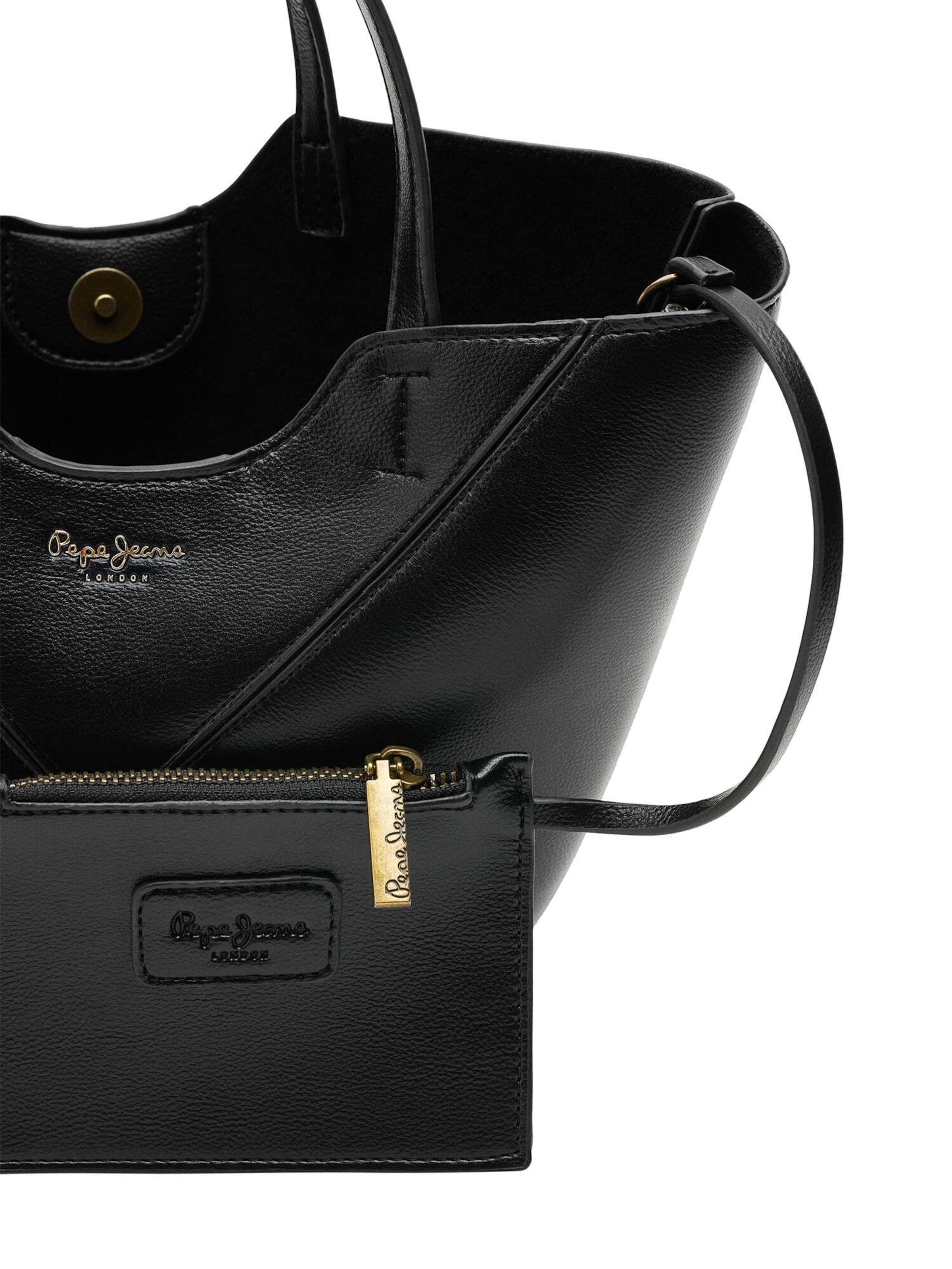 Pepe Jeans Handtasche 'Cevia Hexia' in Schwarz