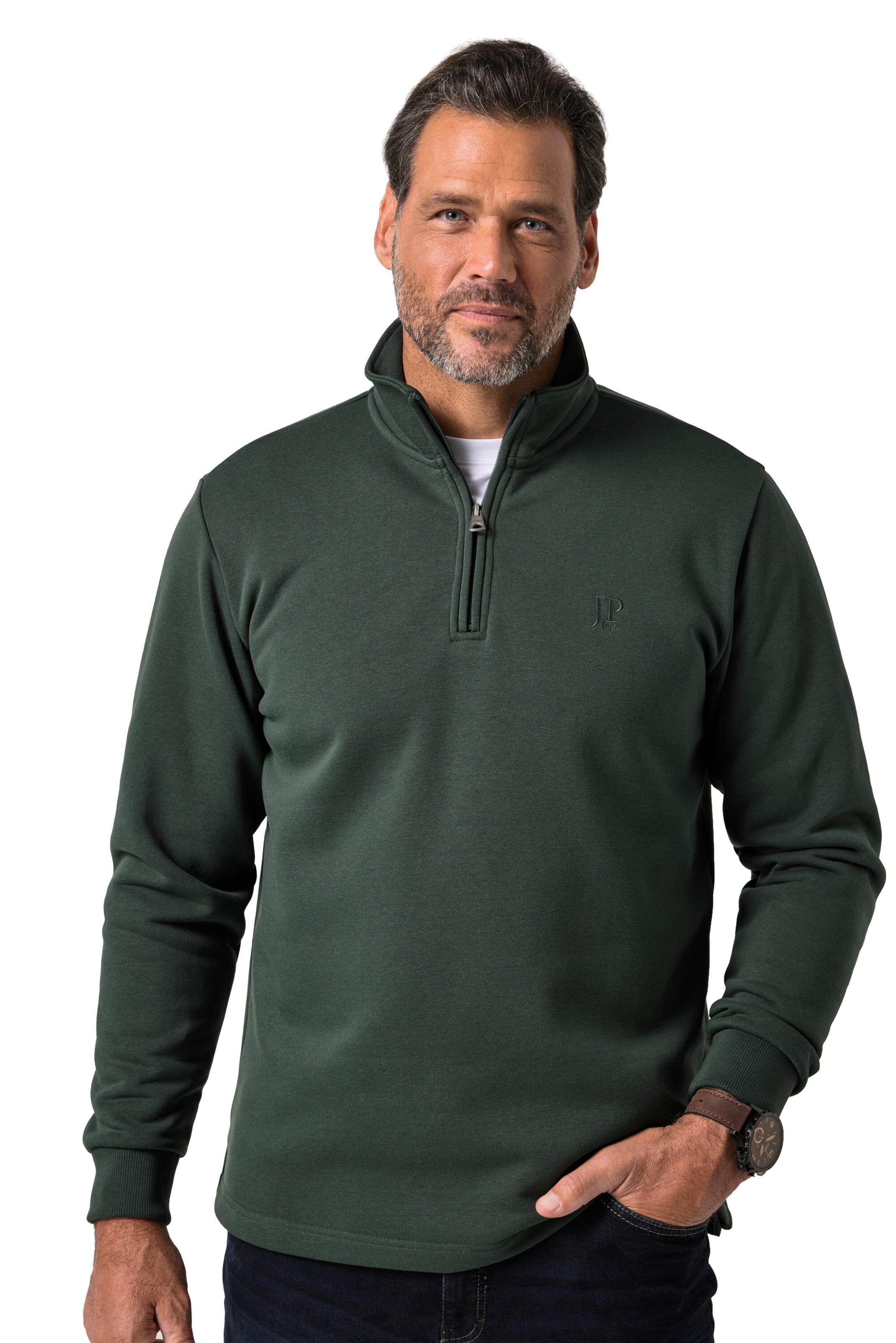 JP1880 Sweatshirt in Groen: voorkant