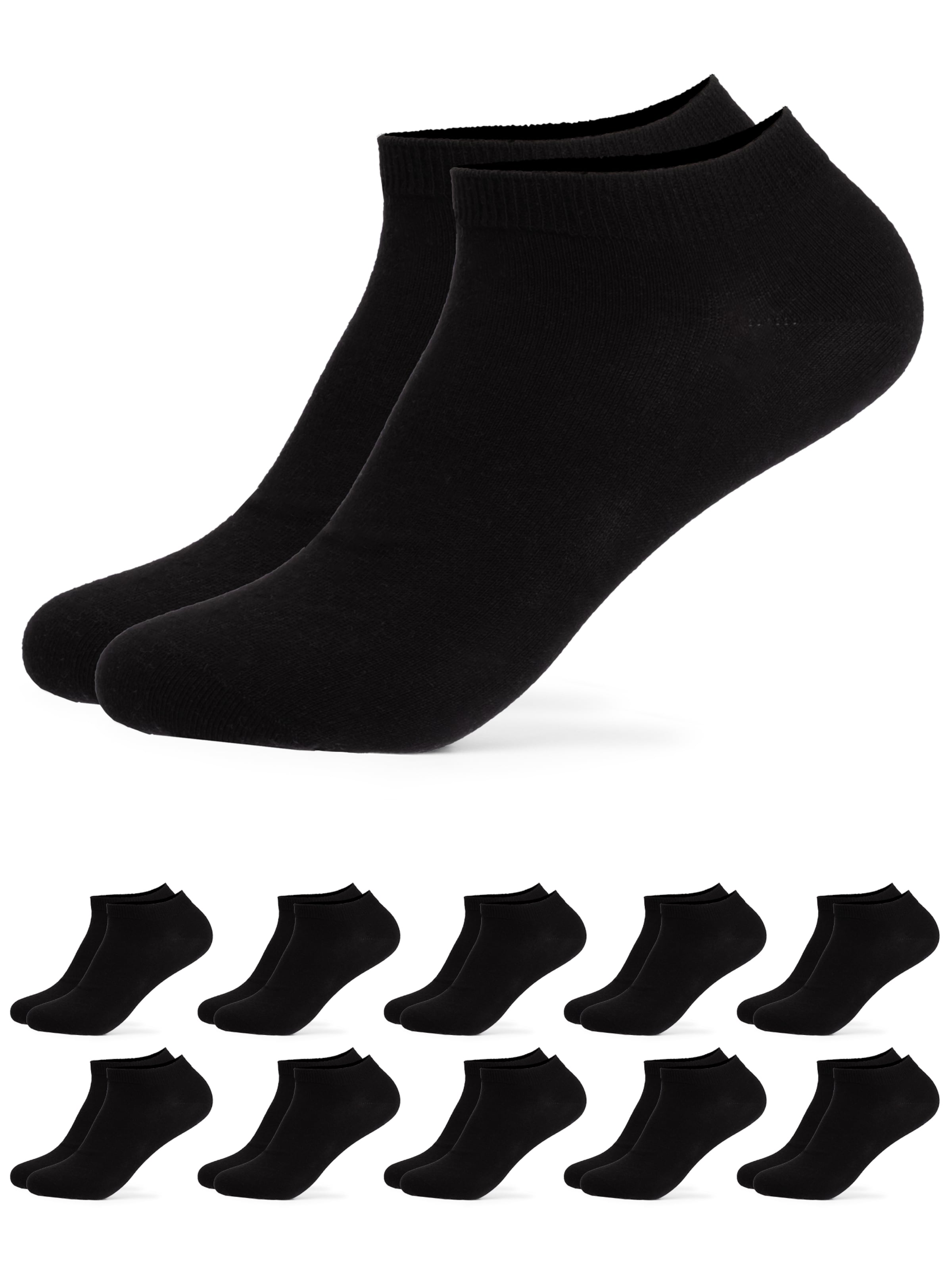 Occulto Sneaker Socken '100 Baumwolle' in Schwarz: Vorderseite