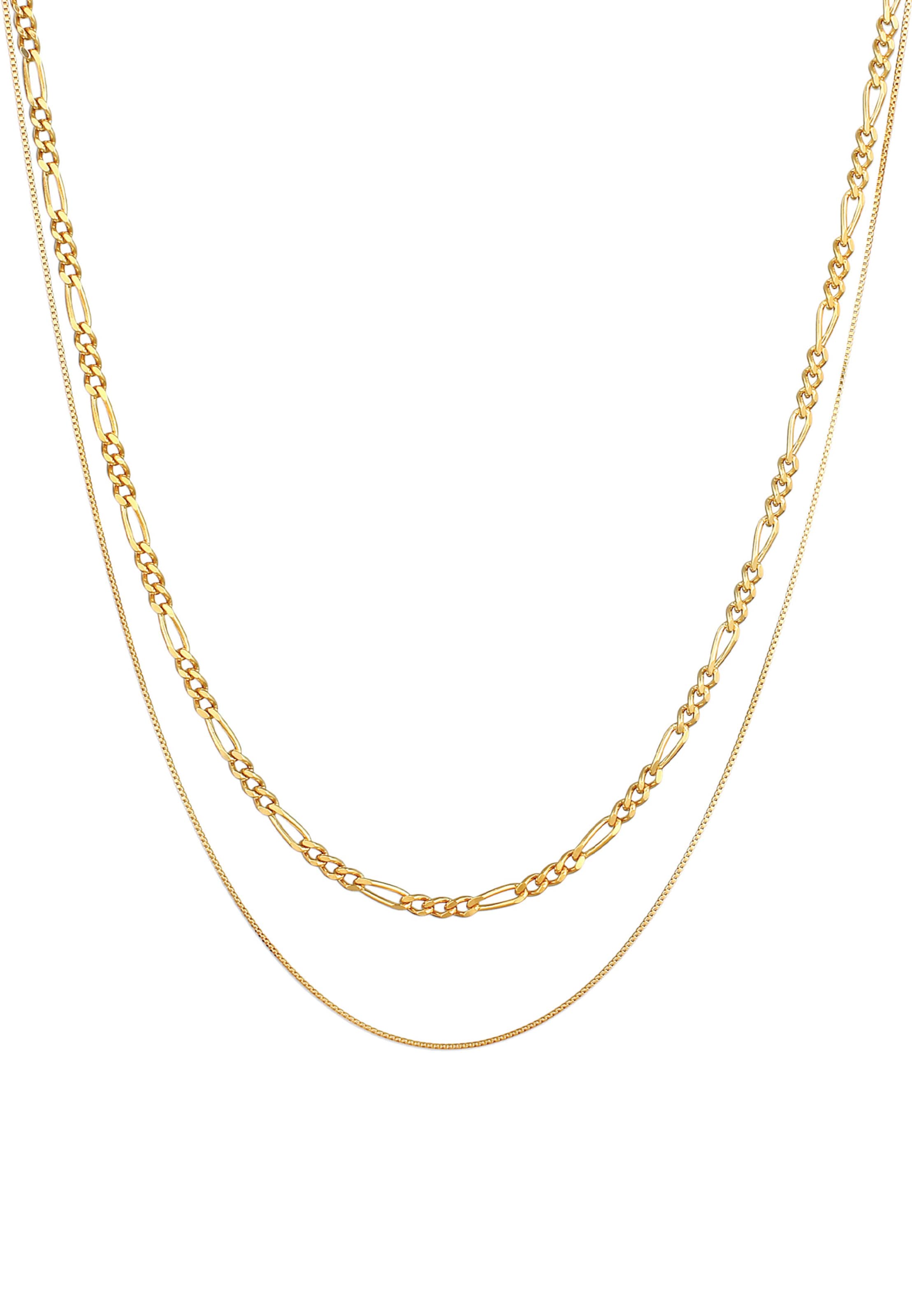 KUZZOI Halskette Basic Kette, Layer in Gold