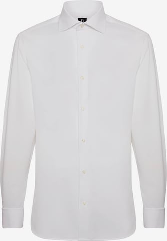 Coupe regular Chemise Boggi Milano en blanc : devant