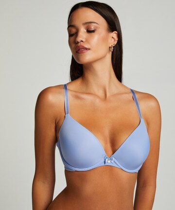 Hunkemöller T-Shirt Vorgeformter Bügel-BH Plunge in Blau: Vorderseite