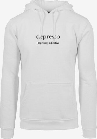 MT Men Sweatshirt 'Depresso' in Weiß: predná strana