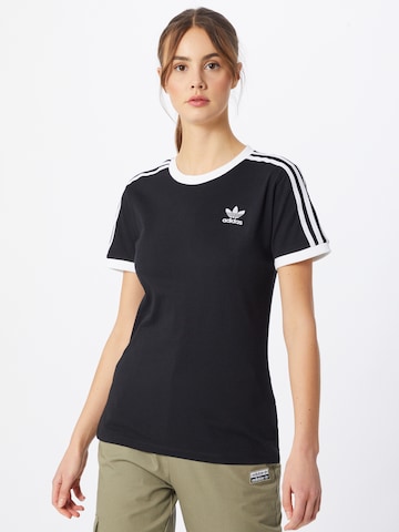 Tricou 'Adicolor Classics 3-Stripes' de la ADIDAS ORIGINALS pe negru: față