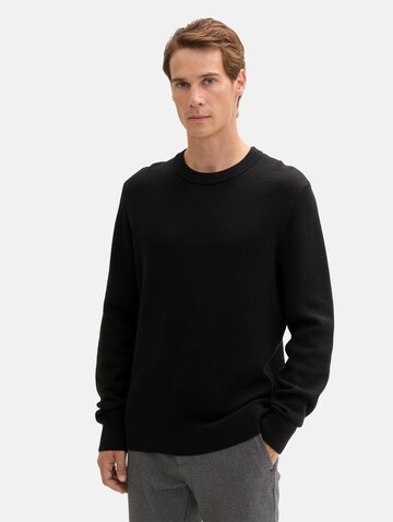 TOM TAILOR Sweater in Black: front