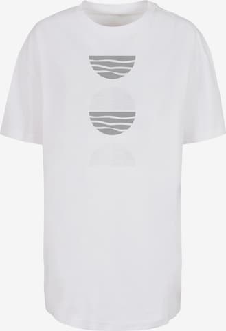 Maglia extra large 'Abstract Waves' di Merchcode in bianco: frontale