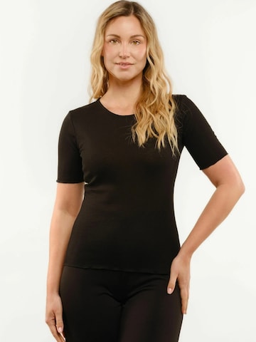 Liberte Essentiel Top ' NATALIA SS ' in Zwart: voorkant