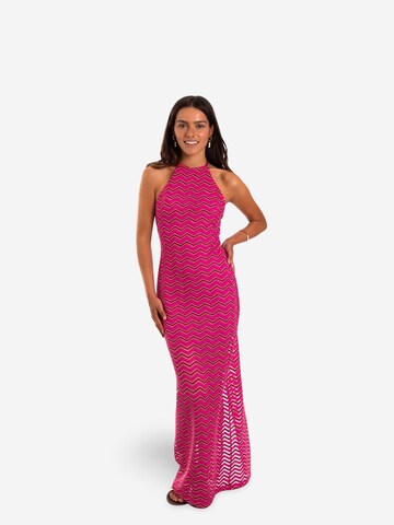 THE-ARE - Vestido de malha em rosa: frente