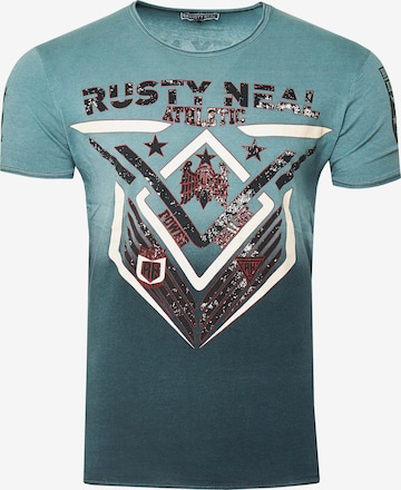 Rusty Neal T-Shirt aus formbeständiger Baumwolle in Grün: predná strana