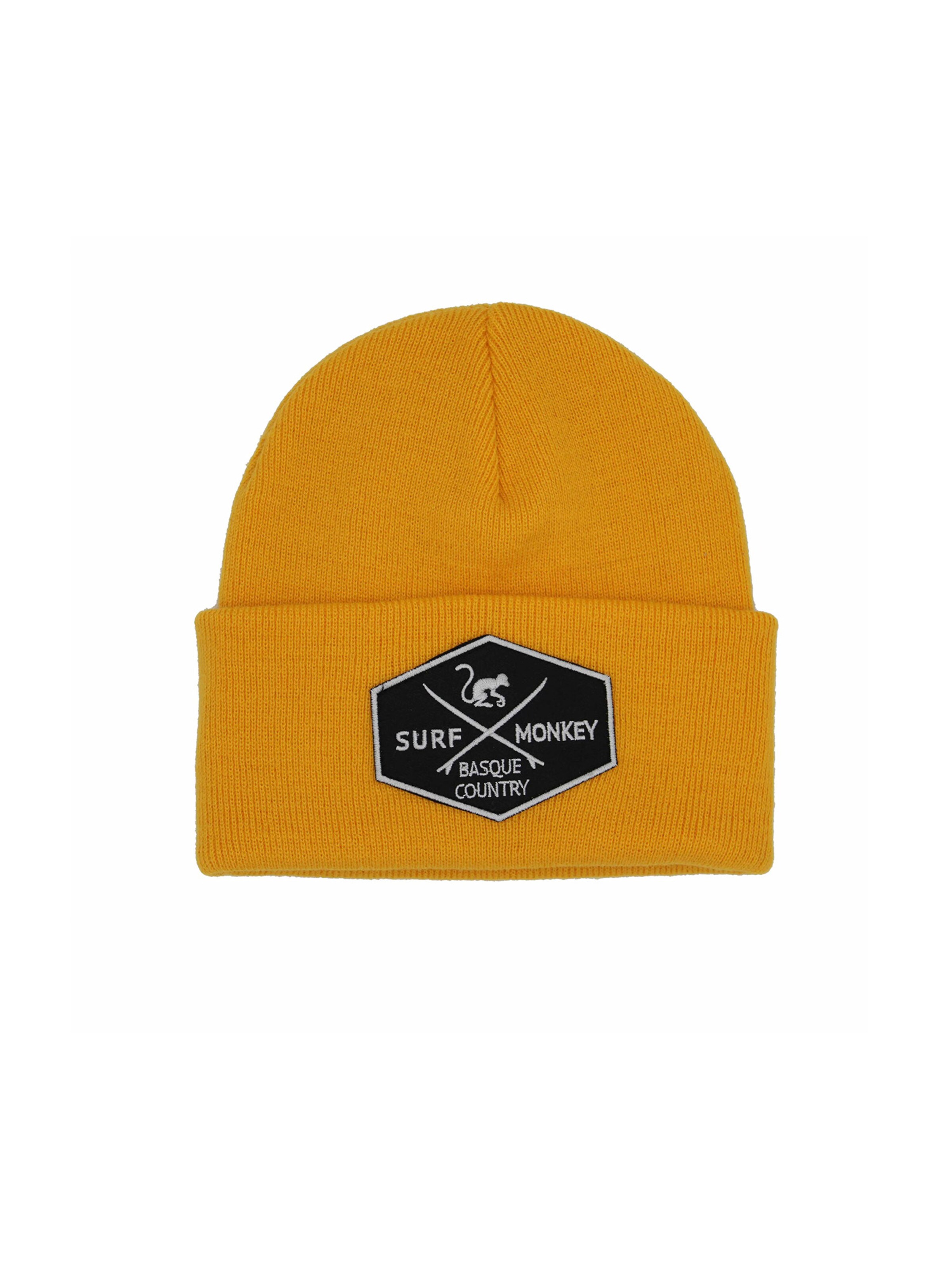 Surf Monkey Beanie in Gold: front