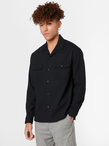 The Kooples Regular fit Button Up Shirt in Black: front