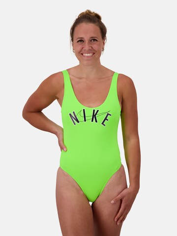 Nike Swim Active Swimsuit in Green: front