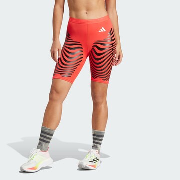 Skinny Pantalon de sport ADIDAS PERFORMANCE en rouge : devant