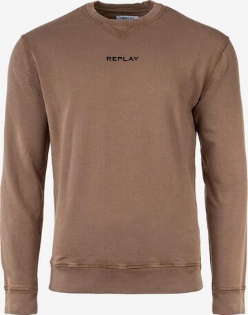 REPLAY Sweatshirt in Bruin: voorkant