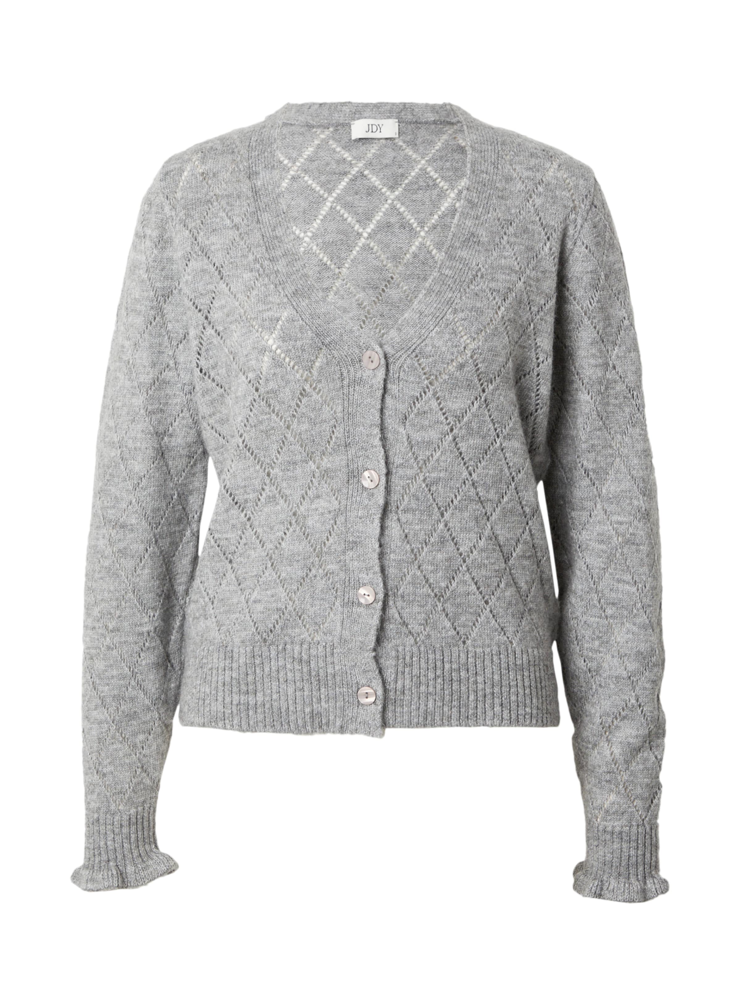 JDY Strickjacke 'LETTY' in Grau: Vorderseite