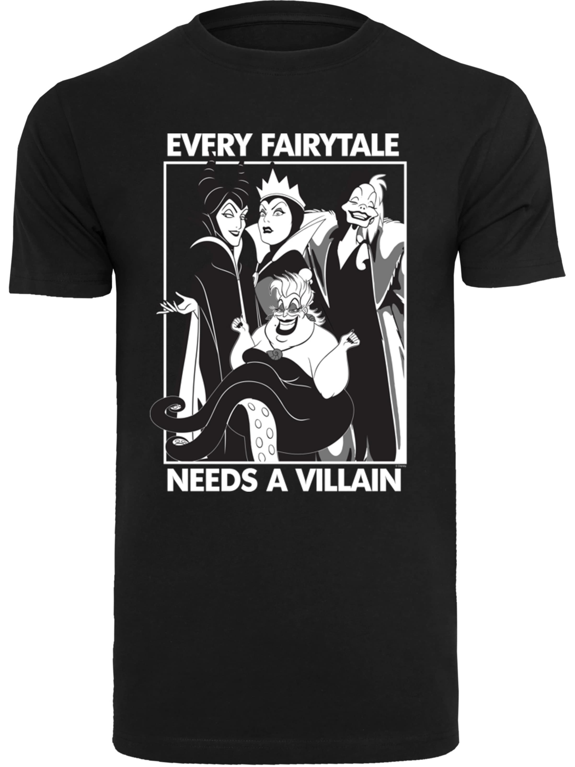 T-Shirt 'Disney Every Fairy Tale Needs A Villain -BLK' F4NT4STIC en noir : devant