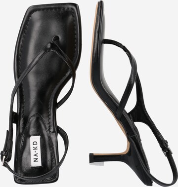 NA-KD T-bar sandals in Black