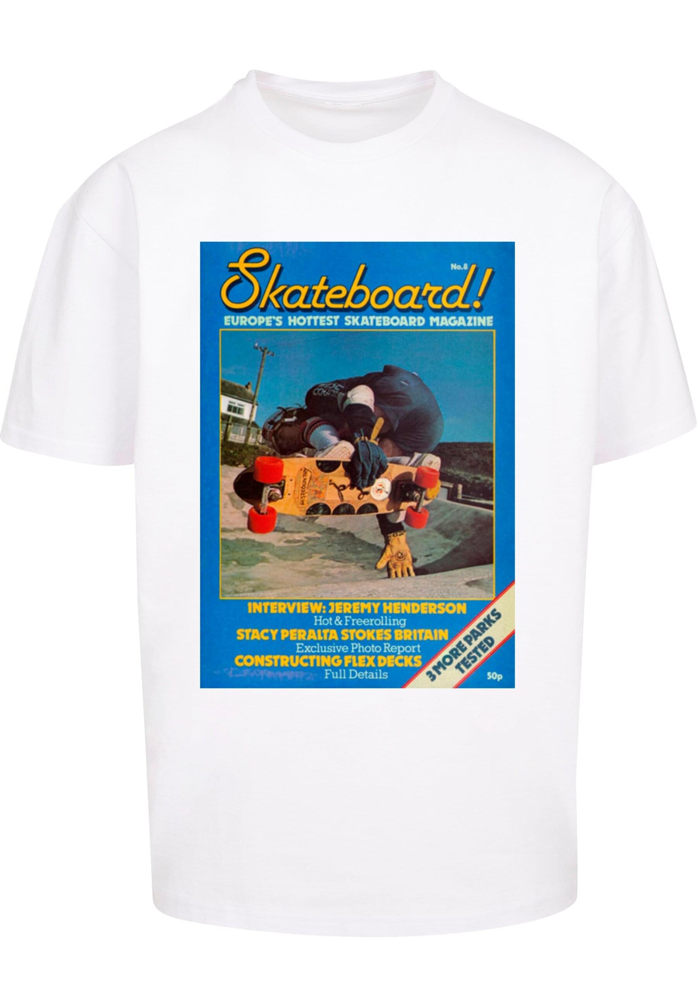 Tricou 'The Skateboard Magazine Cover No 8' de la Merchcode pe alb: față
