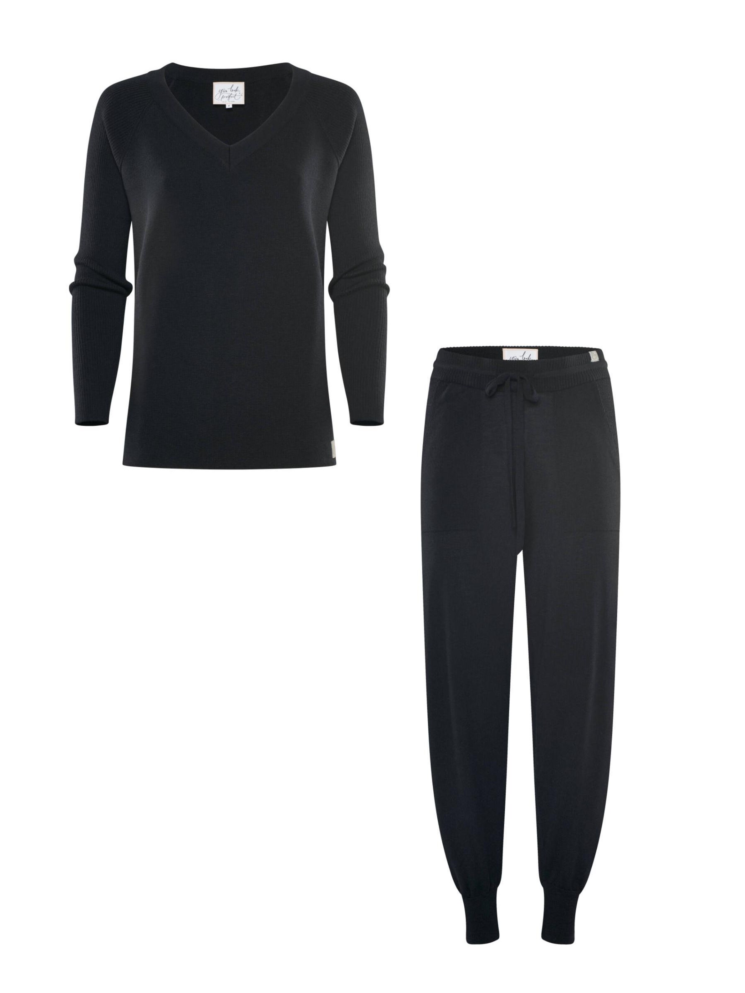 YOU LOOK PERFECT Hausanzug 'LOUNGEWEAR SET  - Pullover Dorina & Pants Bella'‌‌ in Schwarz