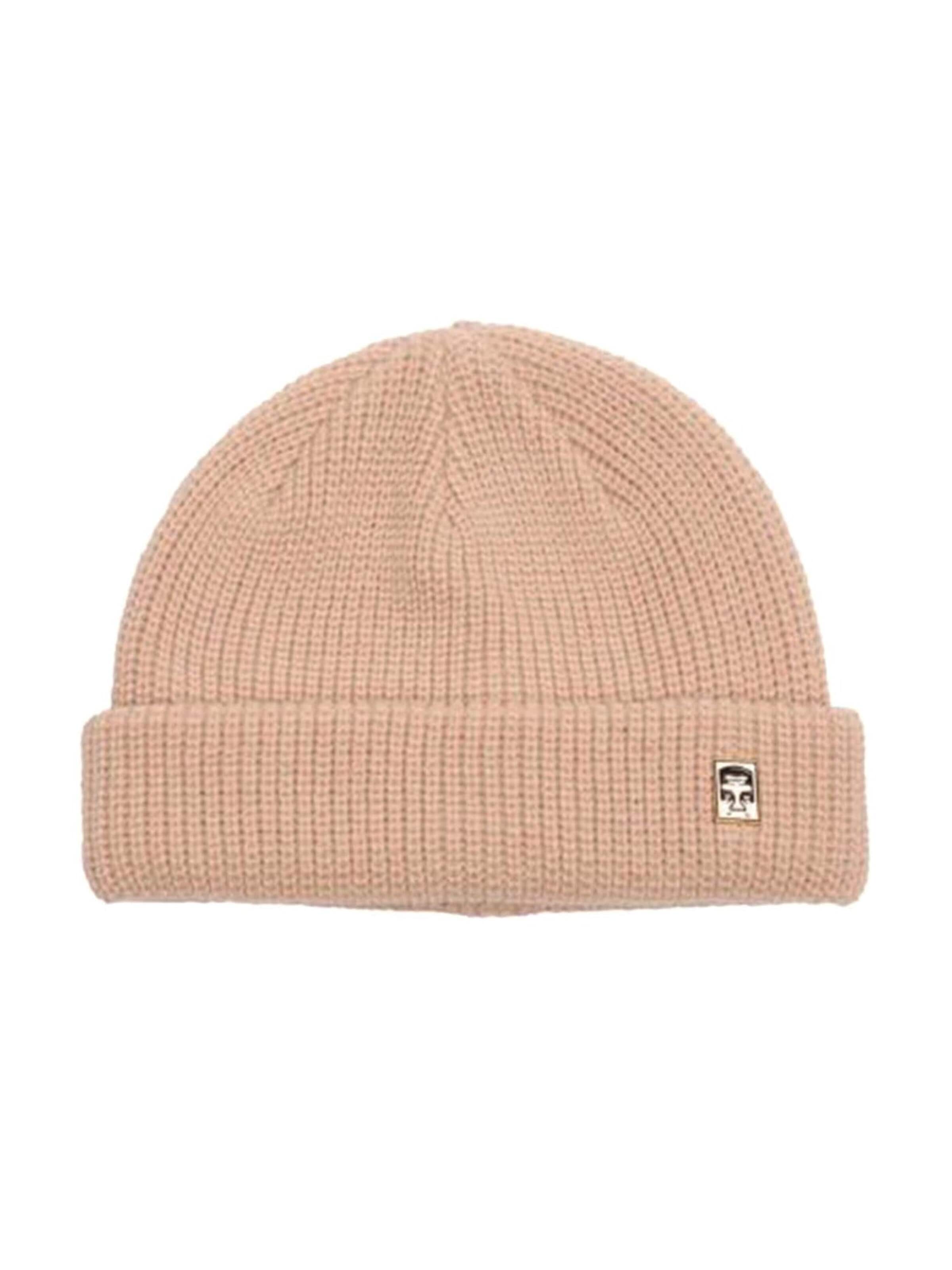 Bonnet 'MICRO BEANIE SILVER GREY' Obey en beige : devant