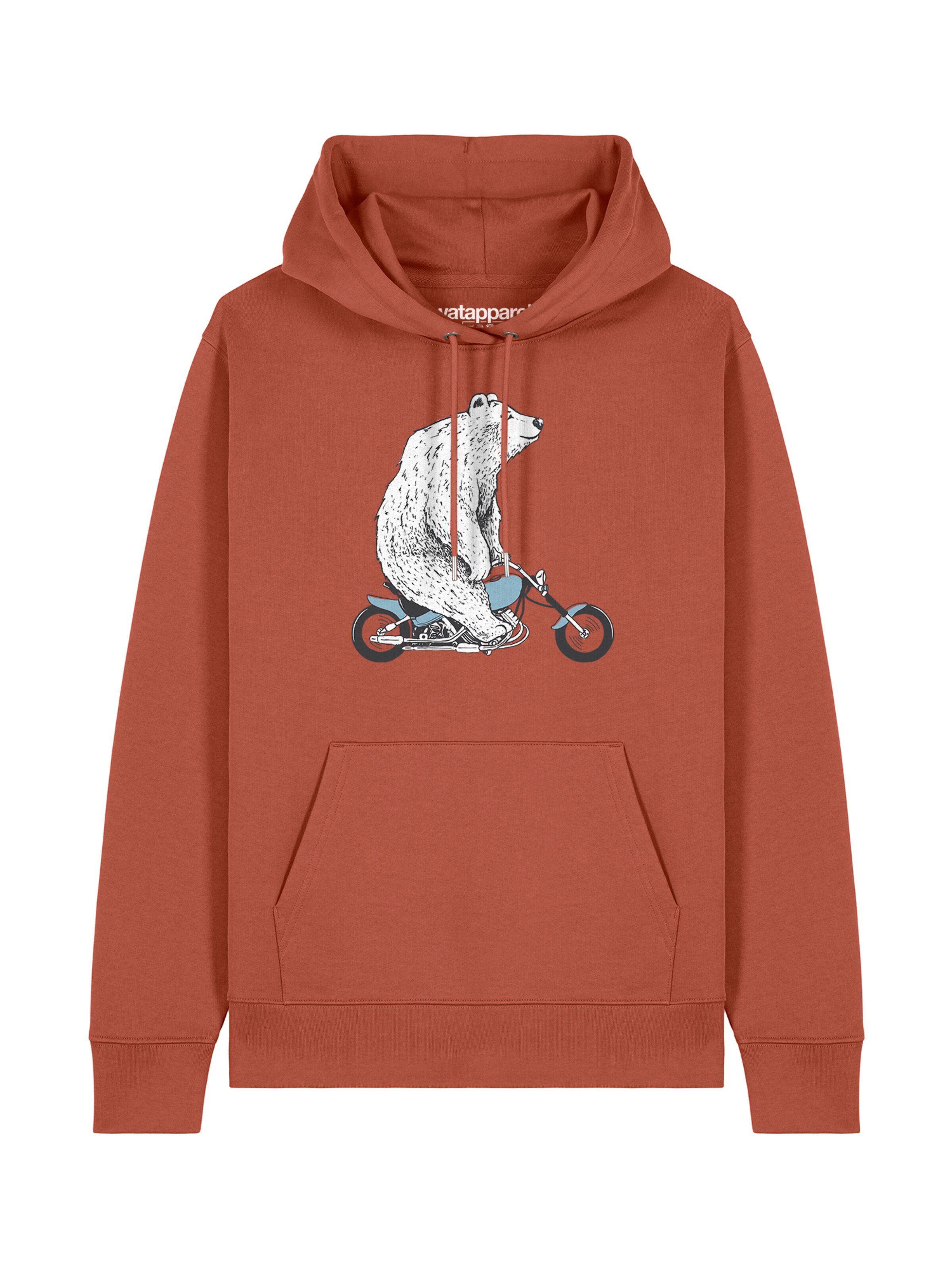 Felpa 'Bär auf Bike' di Watapparel in marrone: frontale