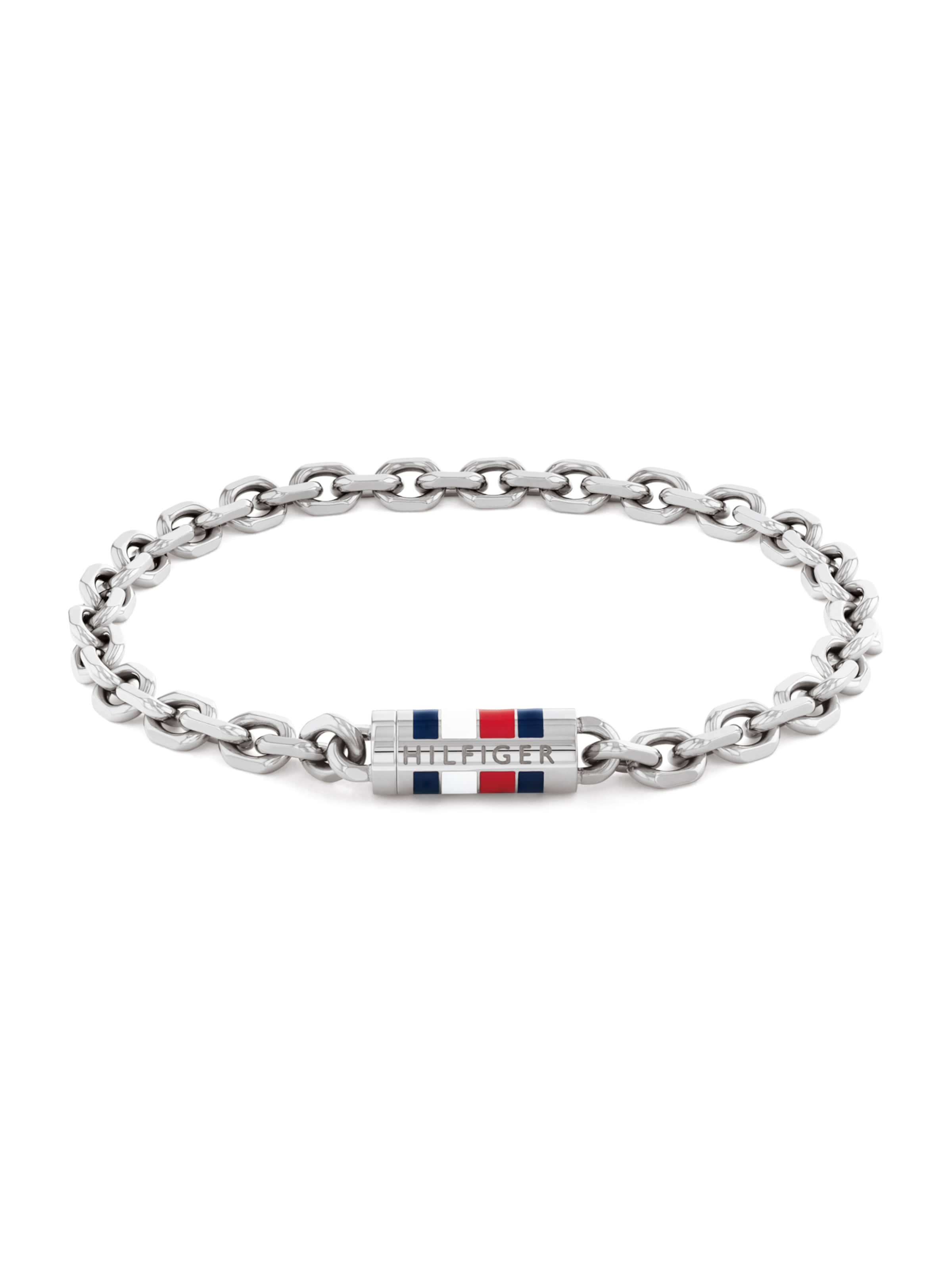 TOMMY HILFIGER Zapestnica 'Bruce' | srebrna barva: sprednja stran