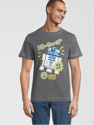Recovered T-Shirt 'Star Wars R2D2' in Grau: Vorderseite