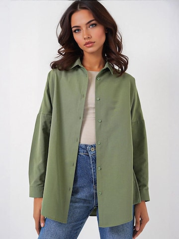 Bigdart Blouse in Groen: voorkant