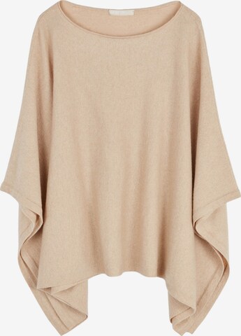 GOBI Cashmere - Jersey 'Women's Boat-Neck Cashmere Poncho' en beige: frente