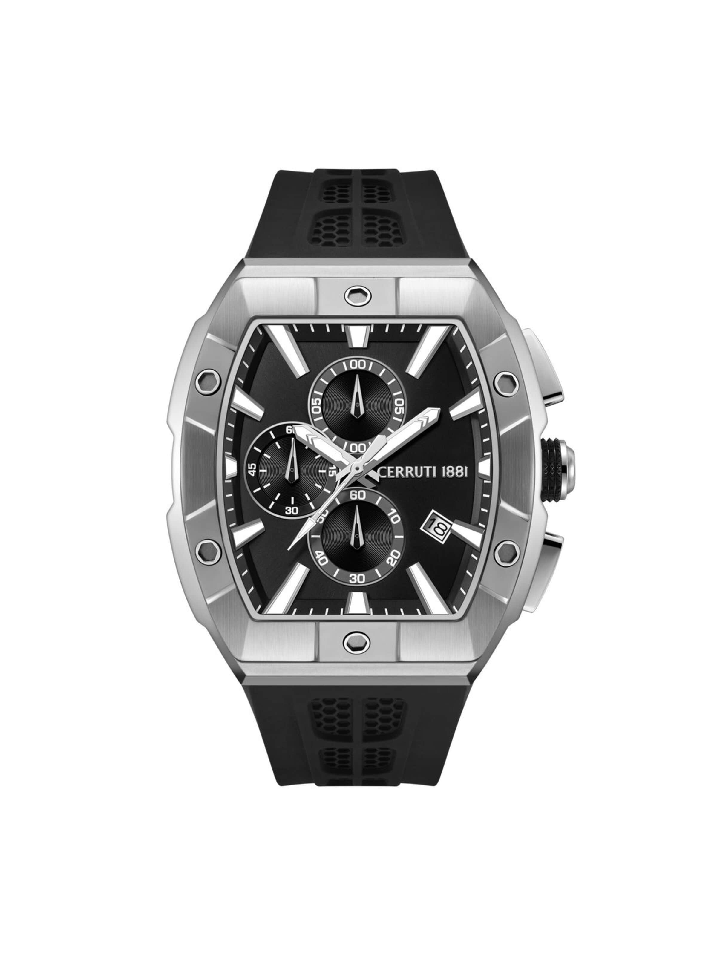 CERRUTI 1881 Analoog horloge 'Chronograph Macerata' in Zwart: voorkant