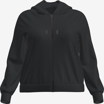 ONLY Carmakoma Zip-Up Hoodie in Black: front