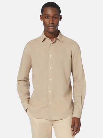 Boggi Milano Regular fit Overhemd in Beige: voorkant