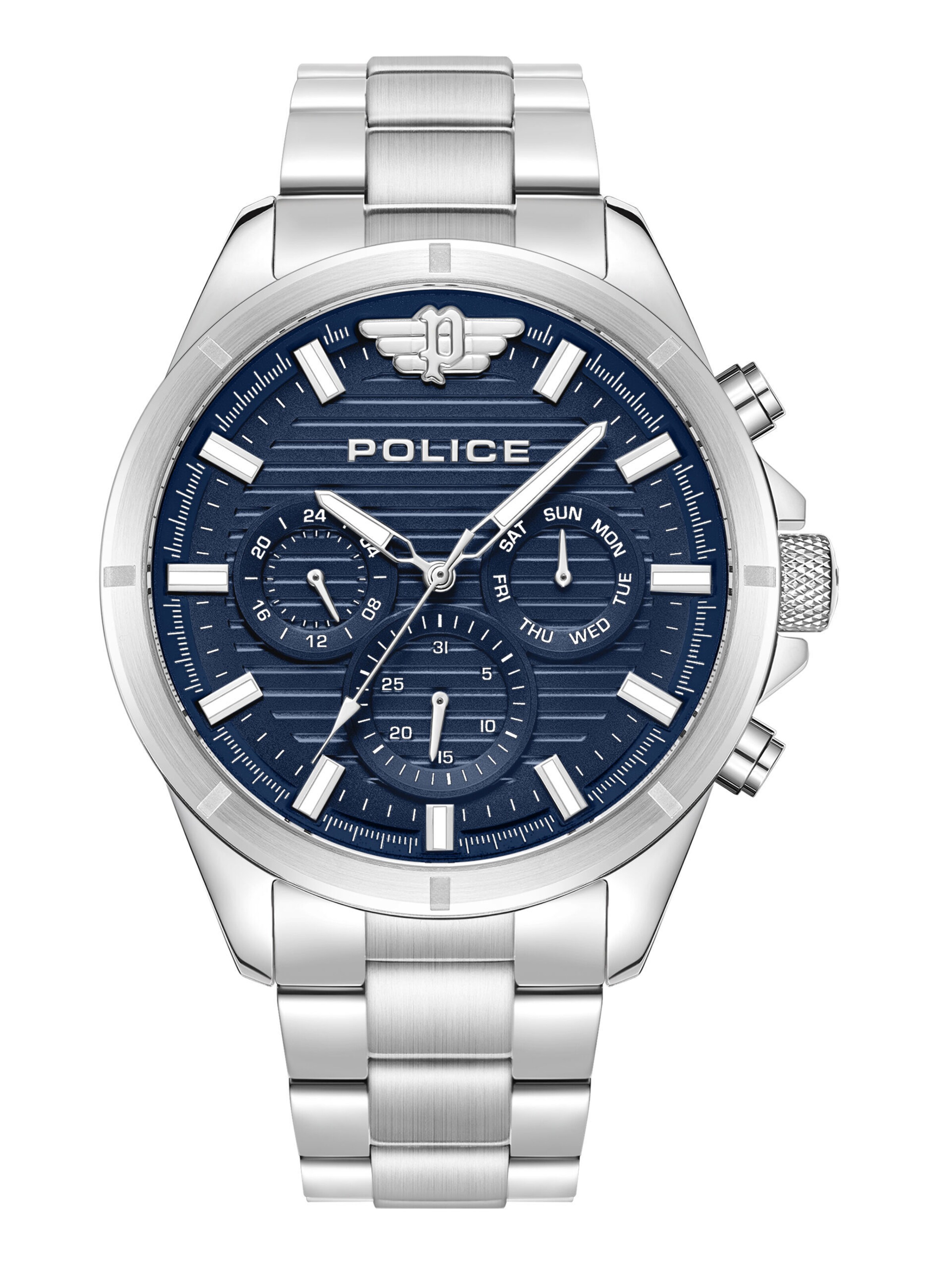 POLICE Uhr 'Malawi' in Silber: Vorderseite