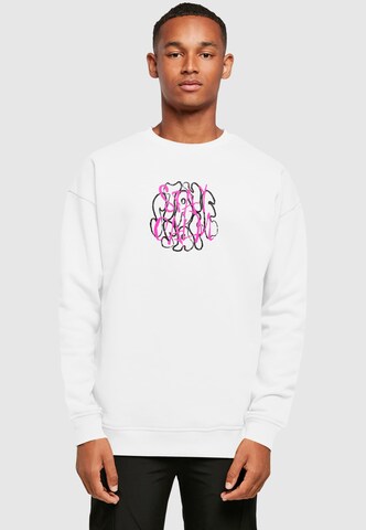 Merchcode Sweatshirt 'Stay Safe' in Wit: voorkant