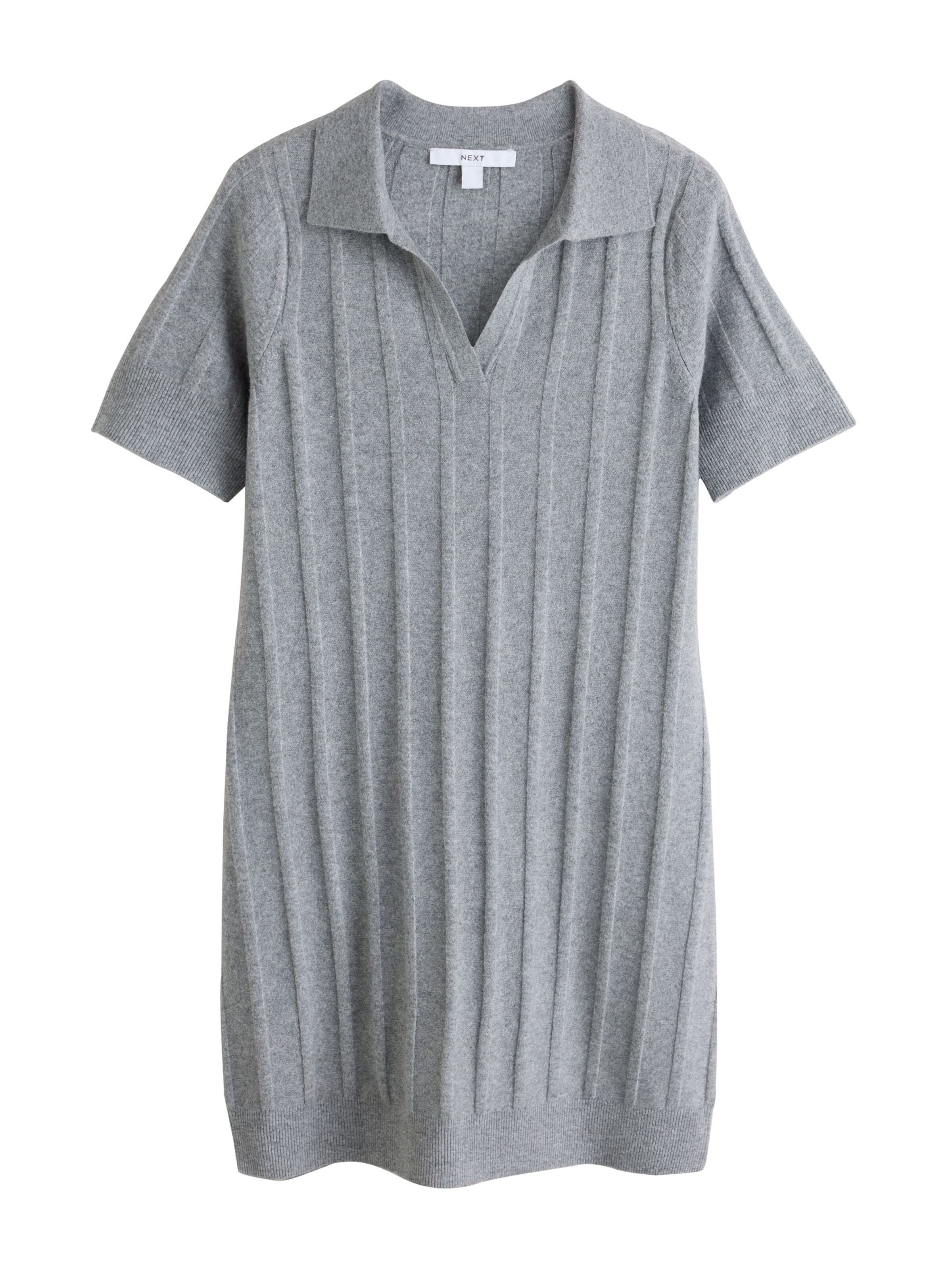 Rochie tricotat de la Next pe gri: față