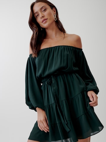 Robe 'LILA' Tussah en vert : devant