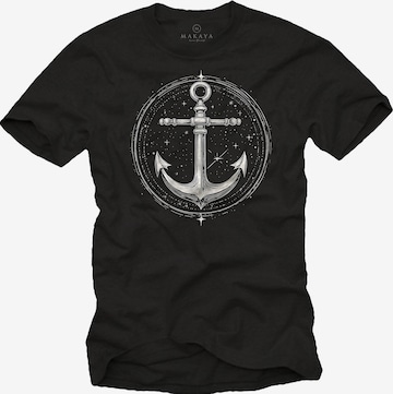 MAKAYA Shirt 'Space Anchor' in Black: front