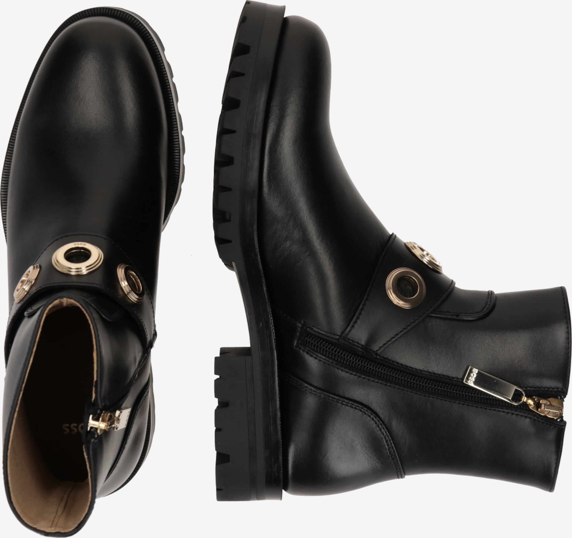 Leather ankle boots with jewel deals details