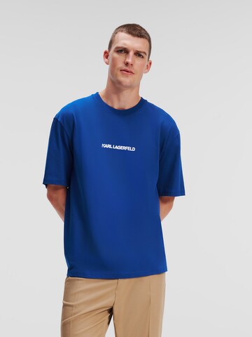 Karl Lagerfeld - Camisa 'Ikonik' em azul: frente