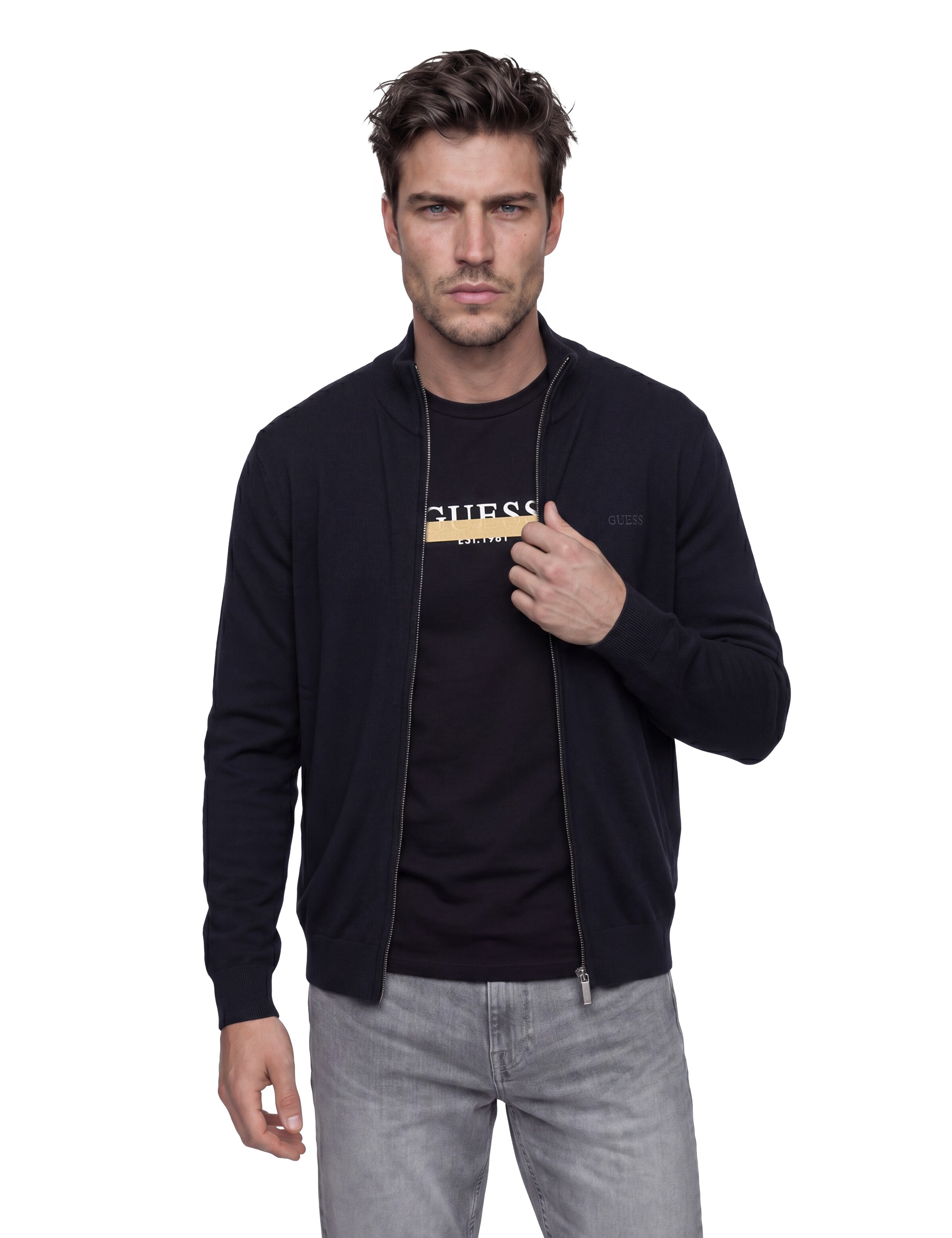 GUESS Strickjacke in Schwarz