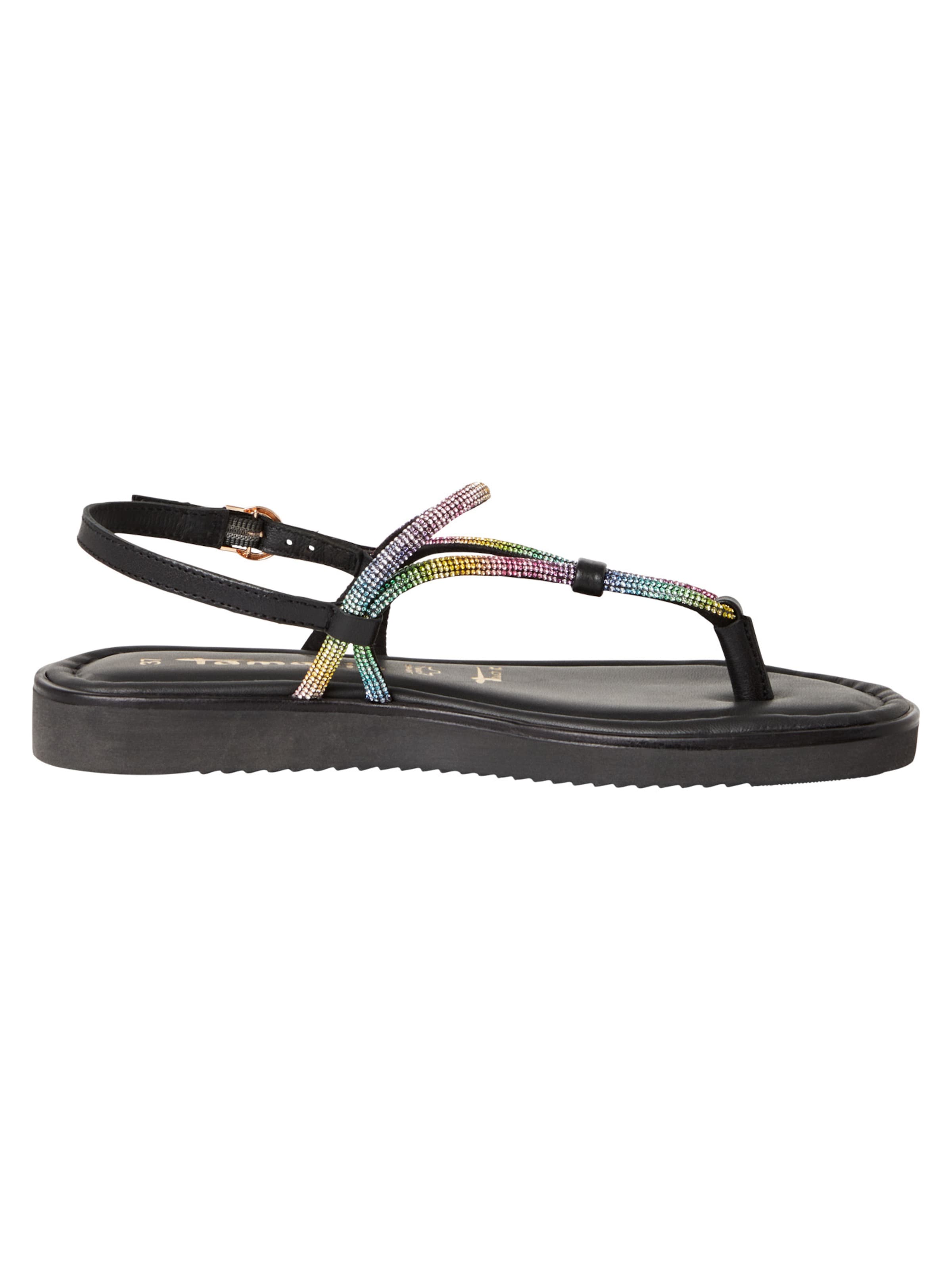 Tamaris T-bar sandals in Black